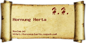 Hornung Herta névjegykártya